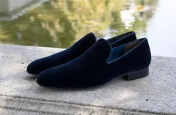 Jean Pierre Velvet Venetian Loafer Black