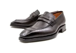Lucas Burnished Calfskin Slip-On Loafer Brown
