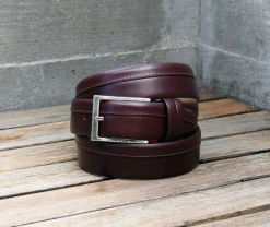 Maurice Stitched Leather Belt Brown