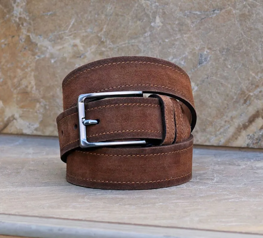 Maurice Suede Belt Brown