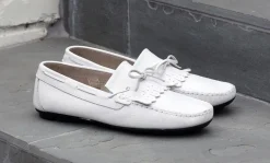 Maurice Supple Calfskin Slip-On Driving Moccasin White
