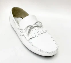 Maurice Supple Calfskin Slip-On Driving Moccasin White