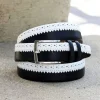 Maurice Two-Tone Leather Belt 3-Dark-Navy/White