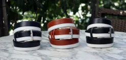 Maurice Two-Tone Leather Belt 1-Tan/White