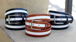 Maurice Two-Tone Leather Belt 2-Tan/White