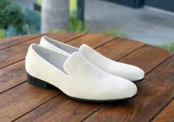 Maurice Velvet Venetian Loafer Bone