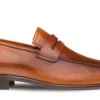 Mezlan Calfskin Penny Loafer Cognac