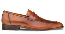 Mezlan Calfskin Penny Loafer Cognac