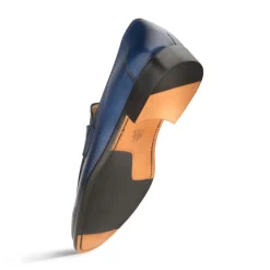 Mezlan Calfskin Penny Loafer Navy