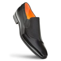 Mezlan Deerskin & Calfskin Slip-On Shoe Black