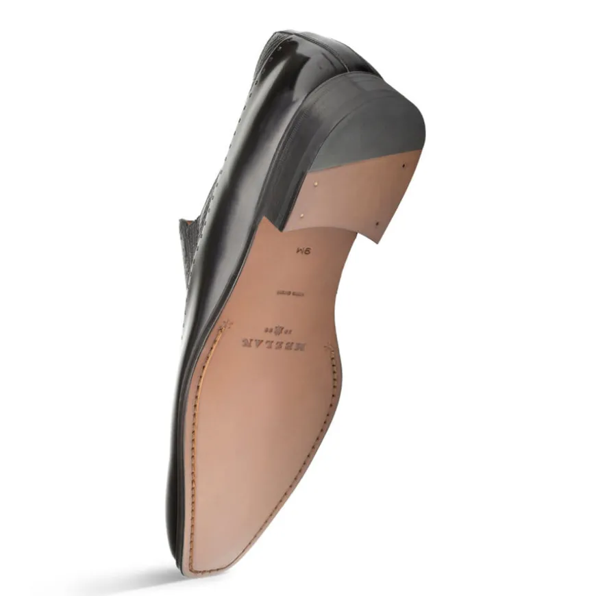 Mezlan Deerskin & Calfskin Slip-On Shoe Black