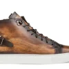 Mezlan Etched High-Top Sneaker Cognac