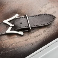 Mezlan Etched High-Top Sneaker Cognac