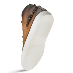 Mezlan Etched High-Top Sneaker Cognac