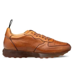 Mezlan "Gerardo" Deerskin Sneaker-Cognac