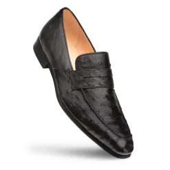 Mezlan Lisbon Ostrich Loafer Black
