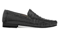 Mezlan Ostrich Dress Moccasin Black