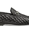 Mezlan Quilted Leather Loafer Black