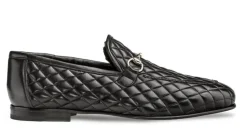 Mezlan Quilted Leather Loafer Black
