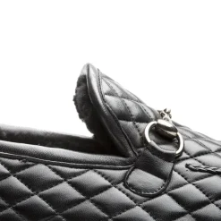Mezlan Quilted Leather Loafer Black