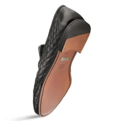 Mezlan Quilted Leather Loafer Black
