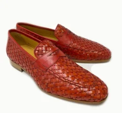 Mezlan "Solomeo" Woven Loafer Red