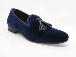 Mezlan Velvet Venetian Loafer Blue