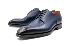 Norman Burnished Calfskin Lace-Up Split-Toe Oxford Navy