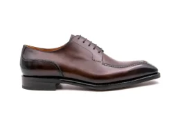 Norman Burnished Calfskin Lace-Up Split-Toe Oxford Brown