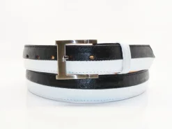 Ostrich Belt Black/White
