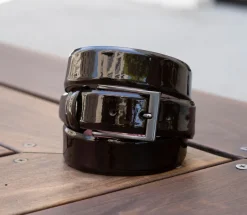 Patent Leather Belt Brown
