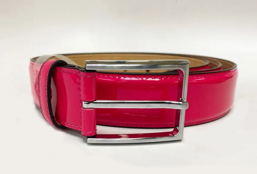 Patent Leather Belt Fuchsia