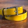 Patent Leather Belt Mustard