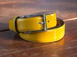 Patent Leather Belt Mustard