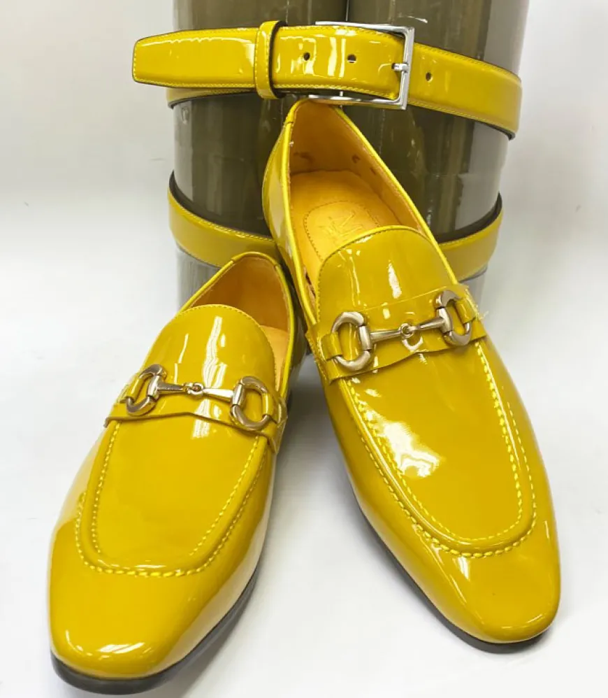 Patent Leather Belt Mustard