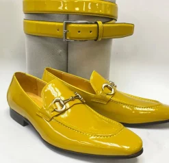 Patent Leather Belt Mustard