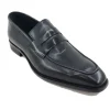 Patina Calfskin Slip-On Penny Loafer Black