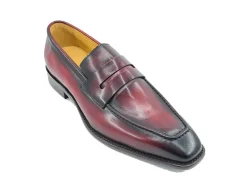 Patina Calfskin Slip-On Penny Loafer Burgundy