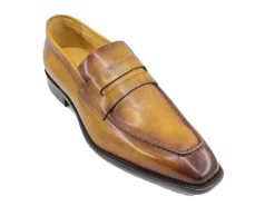 Patina Calfskin Slip-On Penny Loafer Cognac