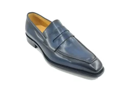 Patina Calfskin Slip-On Penny Loafer Navy