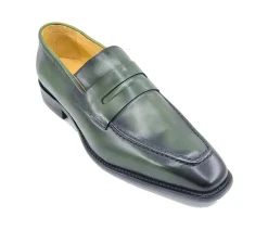 Patina Calfskin Slip-On Penny Loafer Green