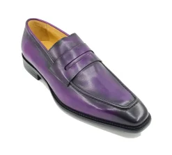 Patina Calfskin Slip-On Penny Loafer Purple