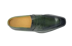 Patina Calfskin Slip-On Penny Loafer Green