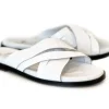 Pelle "Aruba" Slip-On Calfskin Sandal White
