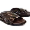 Pelle "Aruba" Slip-On Calfskin Sandal Brown