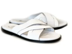 Pelle "Aruba" Slip-On Calfskin Sandal White