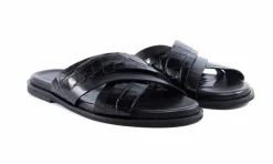 Pelle "Aruba" Slip-On Calfskin Sandal Black
