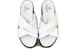 Pelle "Aruba" Slip-On Calfskin Sandal White