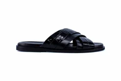 Pelle "Aruba" Slip-On Calfskin Sandal Black