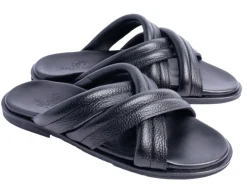 Pelle "Balaer" Slip-On Calfskin Sandal Black
